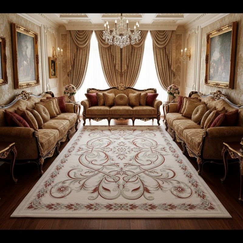 Turkish OPAL Carpet 9661D WHITE TERRA Size 150*220