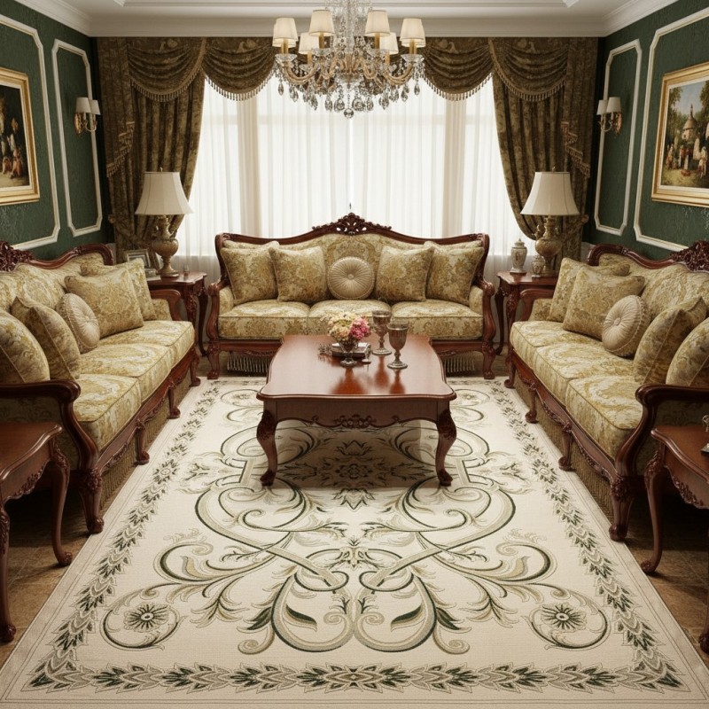 Turkish OPAL Carpet 9661D WHITE GREEN Size 150*220 Turkish OPAL Carpet 9661D WHITE GREEN Size 150*220