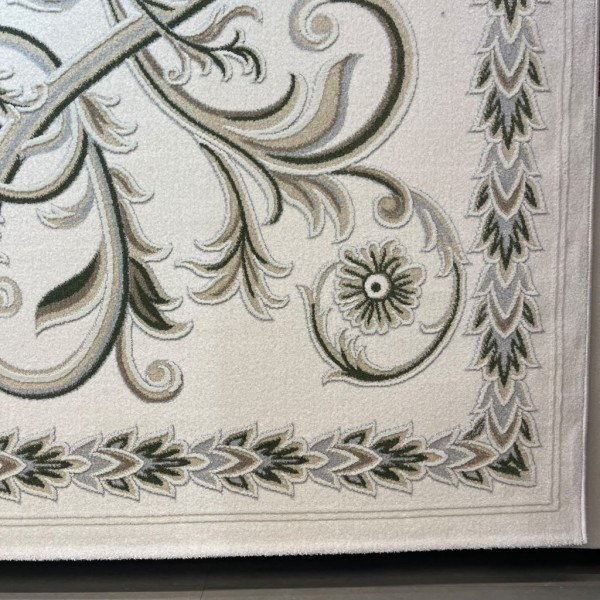 سجاد اويال تركي 9661D ابيض اخضر مقاس 200*300