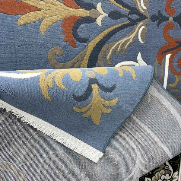 Turkish rug SEOUL French pattern FG7247 Light blue size 80*150