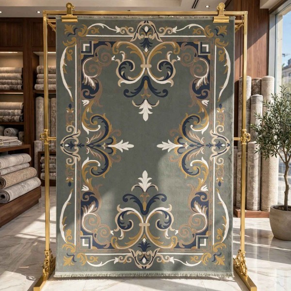 Turkish rug SEOUL French pattern FG7247 BLUE ÇOKEN size 200*300