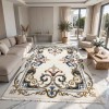 سجاد تركي سيول نقش فرنسي FG7247 كريم فاتح كوكين مقاس 50*80