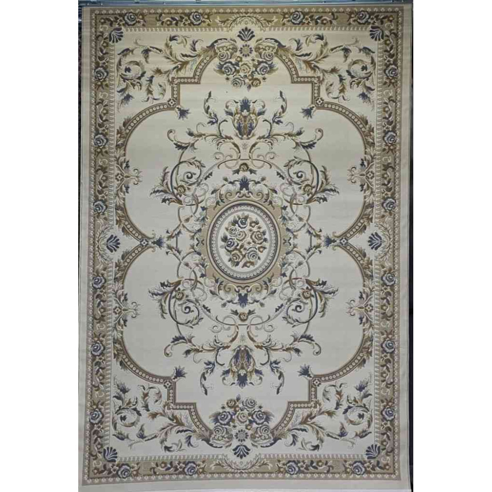 سجاد تركي فلــورانـسـيا 562 نقش فرنسي لون كريم رصاصي مقاس 400*600