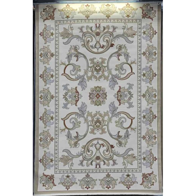 سجاد تركي فلــورانـسـيا 634 نقش فرنسي لون كريم رصاصي مقاس 50*80