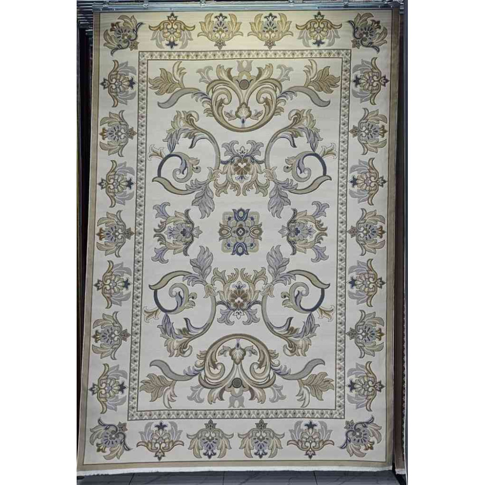 سجاد تركي فلــورانـسـيا 634 نقش فرنسي لون بيج رصاصي مقاس 400*600