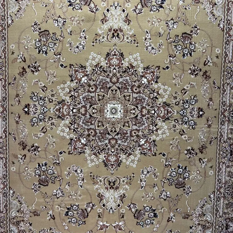 سجاد تركي مرسيليا 2799A كلاسيك مظغوط فاخر بيج مقاس 150*230