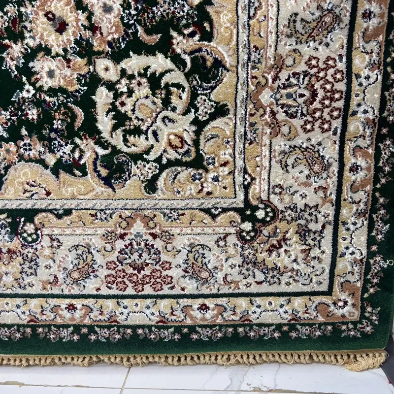 سجاد تركي مرسيليا 2799A كلاسيك مظغوط فاخر اخضر زيتي مقاس 100*200