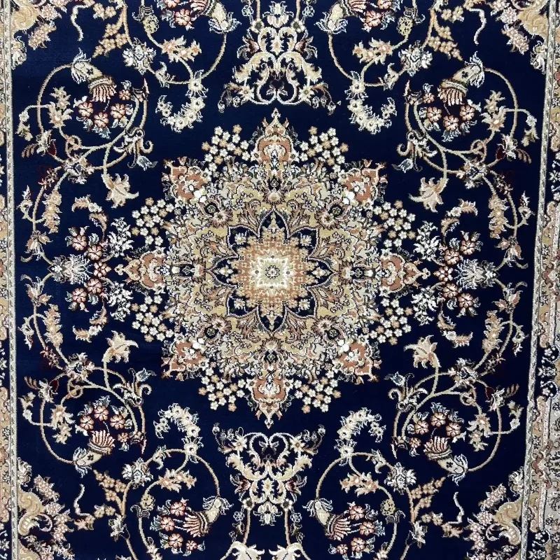 Turkish Marseille 2799A Classic Pressed Luxury Sky navy Rug Size 400*600